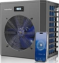 Electric Pool Heater Pump 5000 Gallon 120v Pool Heaters for Above Ground Pools 16000 BTU Swimming Pool Heat Pump WiFi Control Heat Or Cool Spa Heater Pump