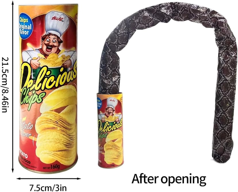 Blppldyci The Potato Chip Snake Can Jump Spring Toy Gift April Fool Day Halloween Party Decoration Jokes in A Gag Prank Large Size (Potato Chip Style)(1pcs) B07ZFNQS65