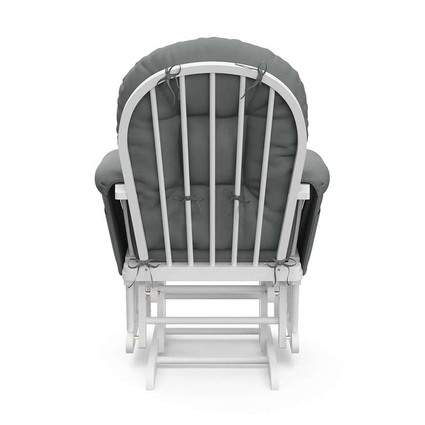 Storkcraft Premium Hoop Glider & Ottoman (White/Gray) — GREENGUARD Gold Certified Nursery Glider, Solid Wood Craftsmanship, Smooth-Gliding, Award-Winning