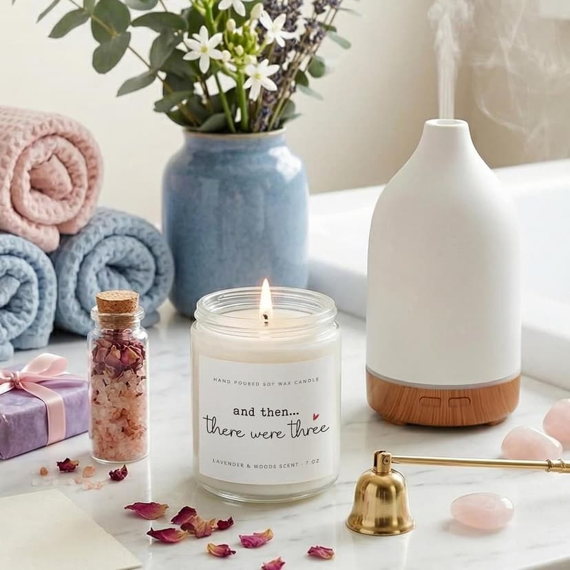 New Mom Gifts, Postpartum Gift for Moms, Gift for New Moms After Birth, New Parents Gifts for Couple, First Time Mom to Be - Lavender Scented Candle 7oz B0FG26C97G