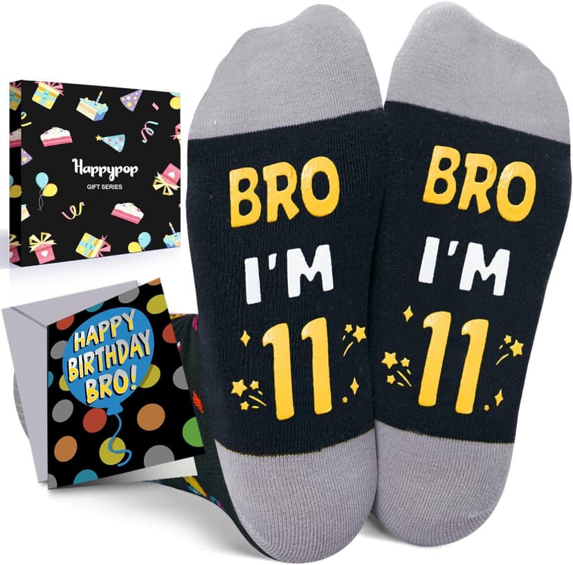 HAPPYPOP Birthday Gifts Ideas for Boys - Socks for Kids Girls Age 5-12 with Greeting Card