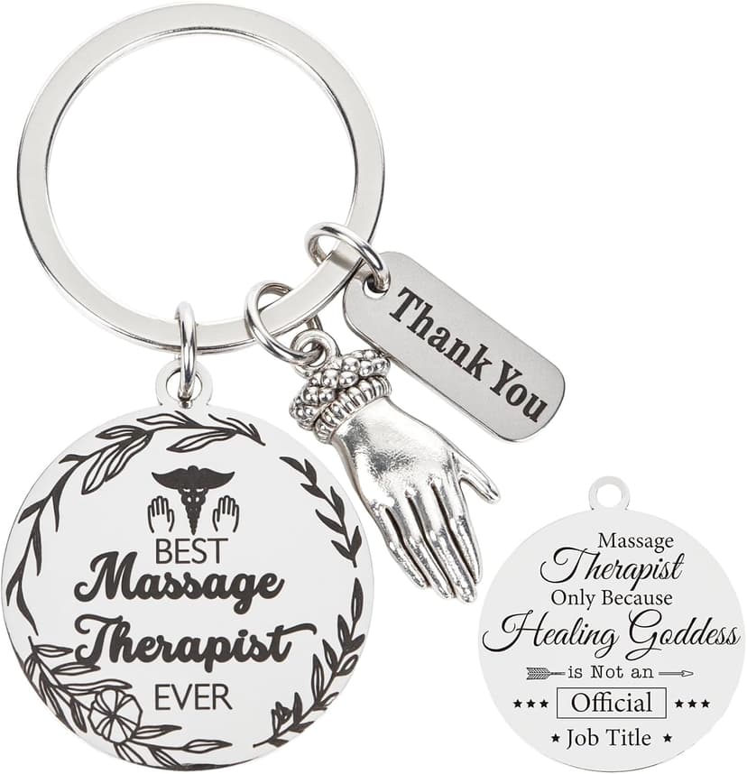 Thrist Christmas Massage Therapist Gifts Keychain Best Massage Therapist Ever Healing Key Chain Gifts for Nurses Nursing Gift Work Accessories Essentials