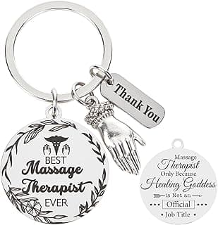 Thrist Christmas Massage Therapist Gifts Keychain Best Massage Therapist Ever Healing Key Chain Gifts for Nurses Nursing Gift Work Accessories Essentials