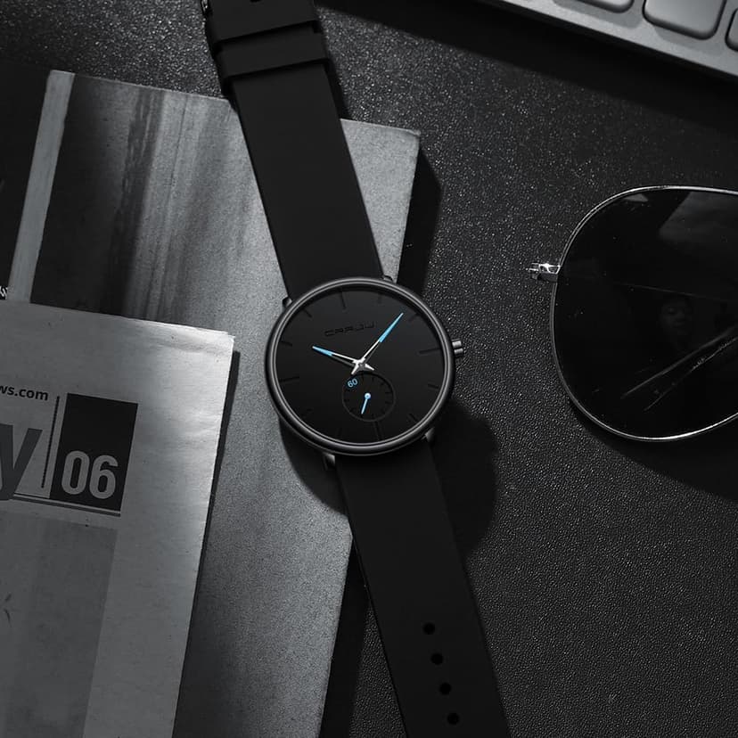 CRRJU Men’s Women Watch Casual Stylish Waterproof Quartz Unisex Wristwatches, Ultra Thin Watches for Men Women, Colorful Silicone Band