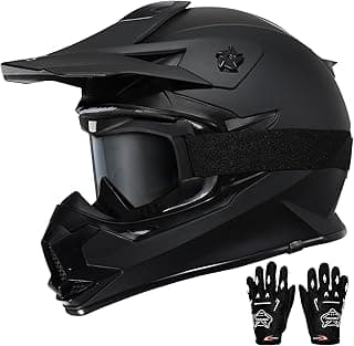 TRIANGLE Adult Dirt Bike Helmet Full Face Motorcycle Helmets with Adjustable Goggles & Gloves - DOT/FMVSS-218 Certified Motocross Helmet for Off-Road ATV BMX UTV