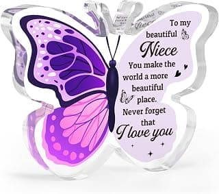 Graduation Gifts for Niece, Niece Gifts from Auntie, Niece Graduation Gifts, Butterfly-Shaped Plaque, Niece Birthday Gifts, Birthday Gifts for Niece Adult B0D7LJ6V88