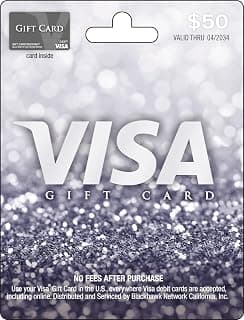 Visa Physical Gift Card $50 (plus $4.95 Purchase Fee) B01N5TMK8I