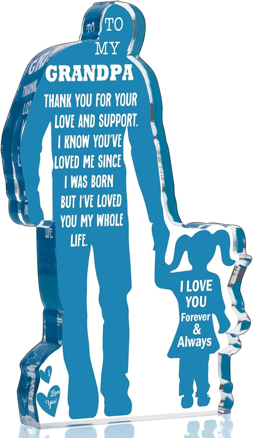 Grandpa Gifts from Granddaughter Birthday Gifts Idea for Grandfather from Granddaughter Best Grandpa Ever Gifts to My Grandpa Christmas Fathers Day Gift for Granddad Papa Acrylic Plaque Sign B0DBQS9HVD