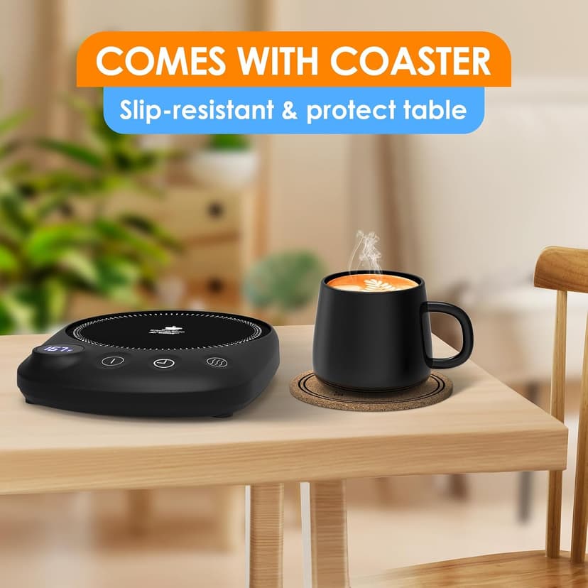 Coffee Mug Warmer-Fastest Heating & Highest Temperature, Coffee Cup Warmer for Desk Auto Shut Off, 4 Temp Settings & 1-12H Timer, Smart Electric Mug & Candle Warmer for Coffee, Tea (Black) B0CC8DS2S5