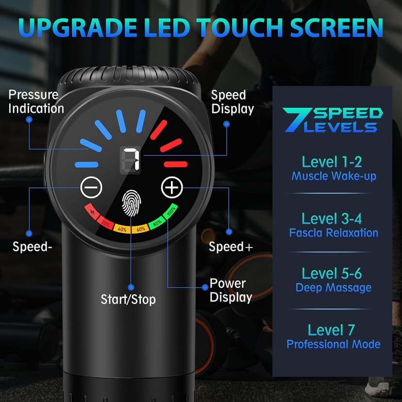 TOLOCO Massage Gun, Deep Tissue Back Massage for Athletes for Pain Relief, Percussion Massager with 10 Massages Heads & Silent Brushless Motor, Gifts for Fathers Day, Black