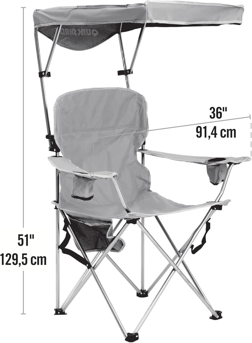 Quik Shade Full Size Shade Folding Chair for Camping, Polyester, Arm Rest|Foldable, Royal Blue, 2'L x 3'W x 4.3'H (160048DS)