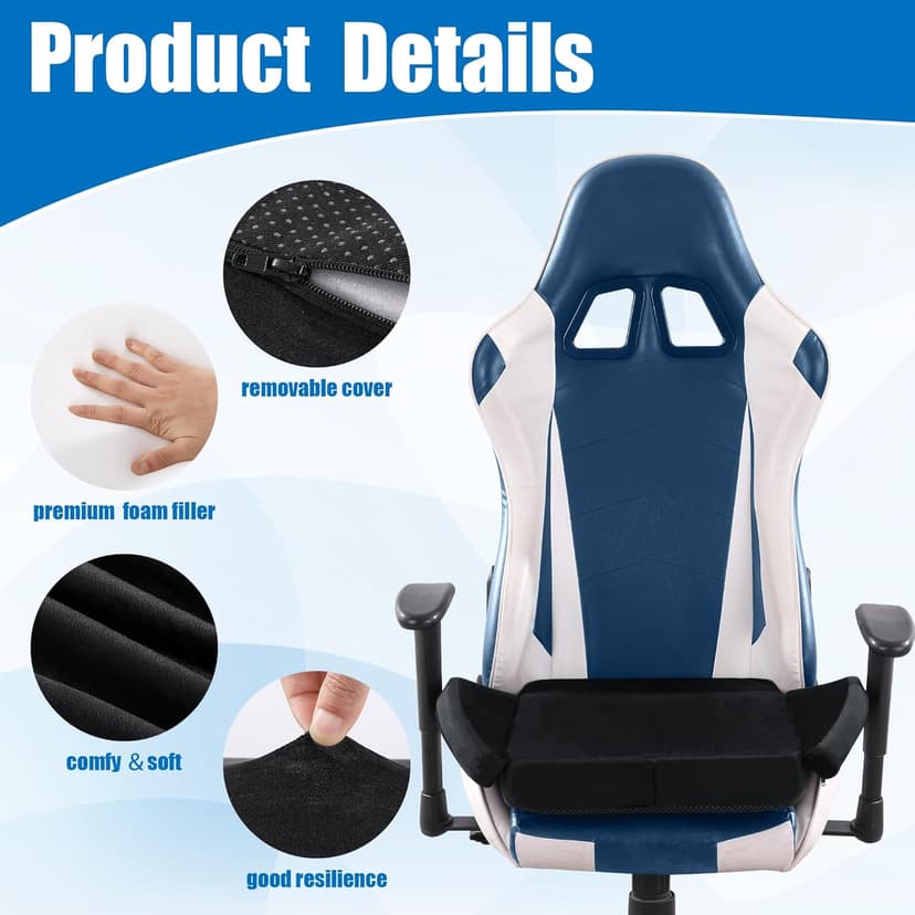 BALAPET Ultra Soft Gaming Chair Cushion for Long Sitting Gamers,Tailbone Pain Reduce Cushion for Office Chair(Black)