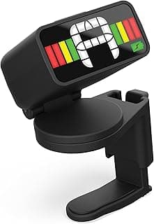 D'Addario Guitar Tuner - Micro Headstock Rechargeable Tuner - Tuner for Acoustic Guitar, Electric Guitar, Bass Guitar - Universal Clip On - 1pk