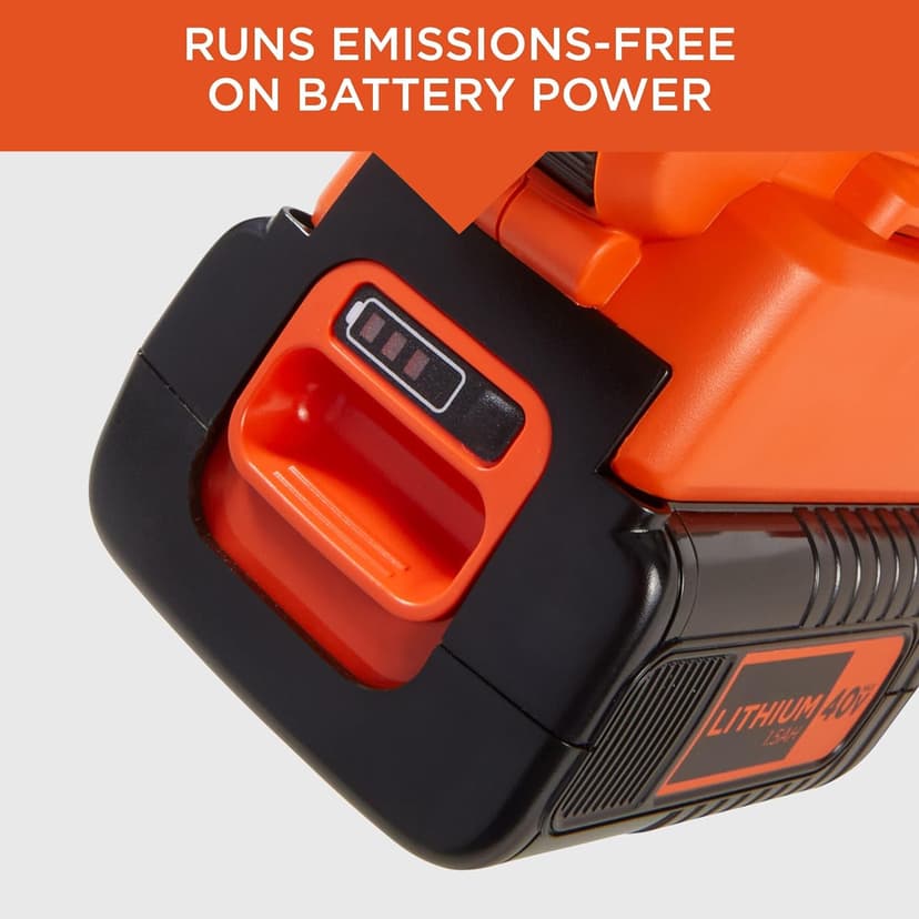 BLACK+DECKER Leaf Blower Cordless Leaf Vacuum and Mulcher Combo Kit, Battery and Charger Included, 40V 120 mph Air Speed, 6-Speed Dial, Built-in Scraper with Collection Bag (LSWV36)