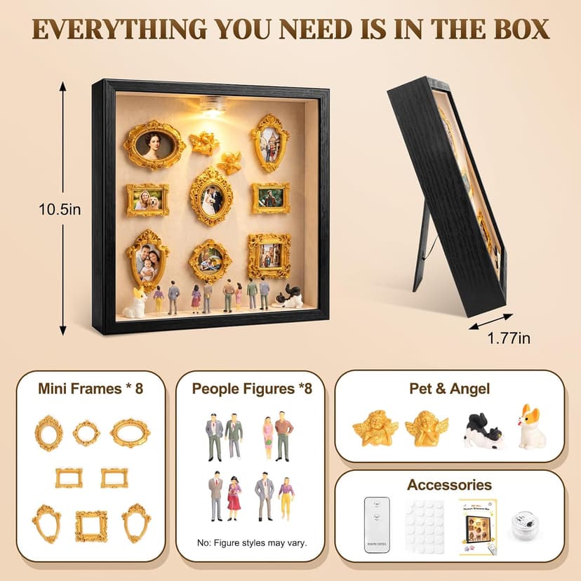 Creative Story Scene Building Set with Remote Control Warm Light, Vintage Decor Gift for Women, Friends and Family BlueFire DIY Mini Museum Kit, Handmade Shadow Box Craft with LED Light B0H29B9VVH