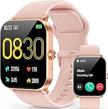 Smart Watch, Smartwatches for Men Women, 1.85" HD Fitness Tracker (Answer/Make Calls), 120+ Sport Modes, Heart Rate/Sleep Monitor, IP68 Waterproof Fitness Watch, Smartwatch for Android iOS (Pink)