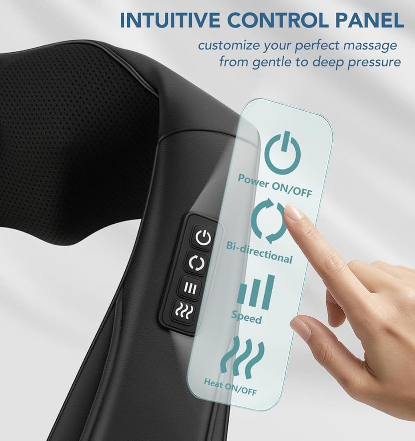 Christmas Neck Massager for Pain Relief Deep Tissue with Heat - Shiatsu Back and Shoulder Massage, Relax Gifts for Women/Men/Dad/Mom/Her/Him/Mothers Day/Fathers Gifts, Plug-in Use for Home Office Car