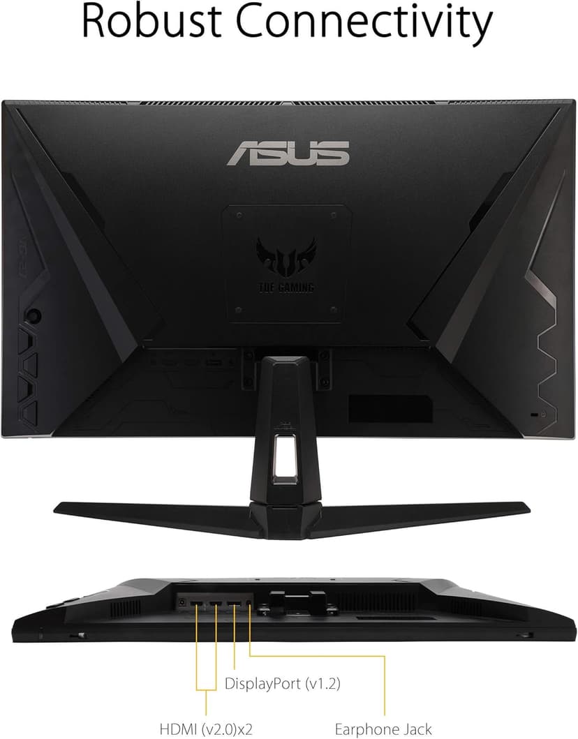 ASUS TUF Gaming 27" 2K HDR Monitor (VG27AQ1A) - QHD (2560 x 1440), IPS, 170Hz (Supports 144Hz), 1ms, Extreme Low Motion Blur, Speaker, G-SYNC Compatible, VESA Mountable, DisplayPort, HDMI