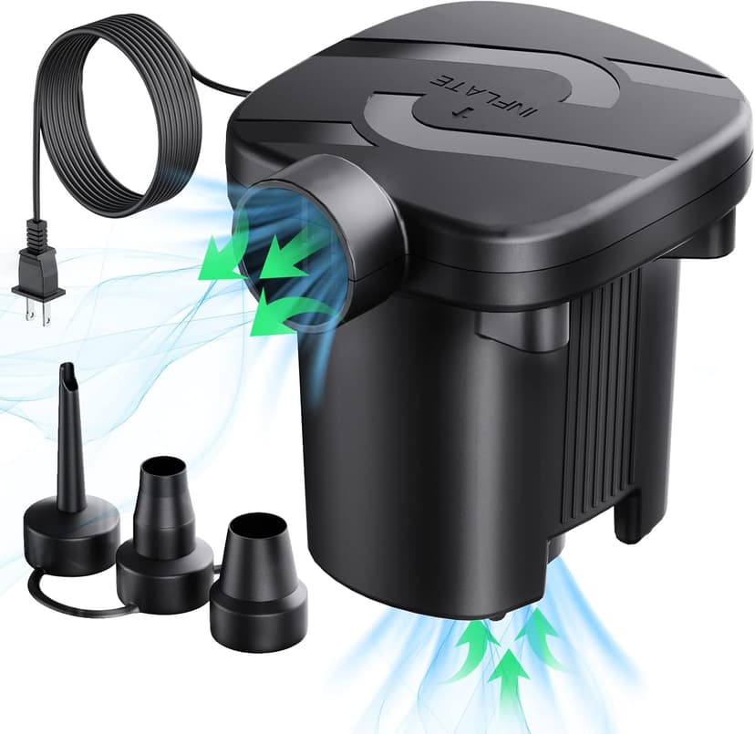 Electric Air Pump - Quick-Fill Portable AC110-120V Pump for Inflatables, Mattresses, Cushions, Pool Floats & More