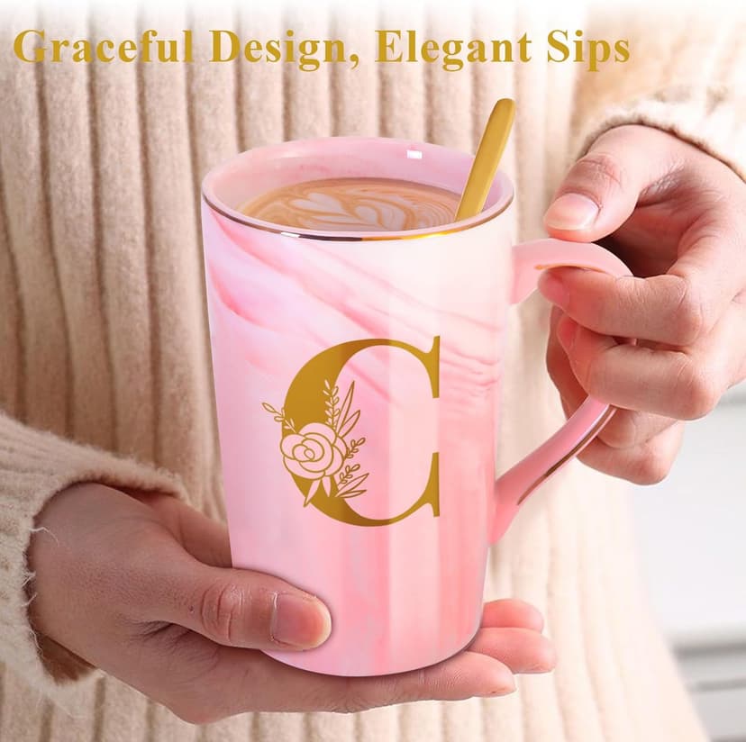 Personalized Ceramic Coffee Mug with Lid Tea Cup Girlfriend Gf Gifts Future Mrs Her Women Boyfriend 1 One Year Anniversary Meaningful Cute Romantic Christmas Xmas First Valentines I Love You More,C B0D7HTC3MR