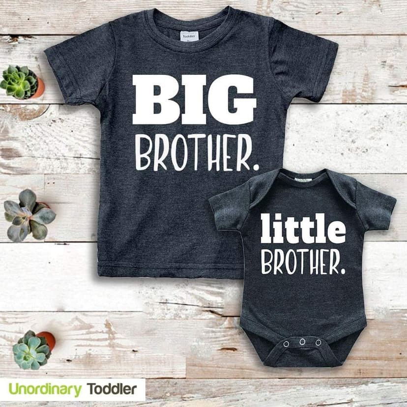 Big Brother Little Brother Shirts Matching Outfits Sibling Gifts Baby Set