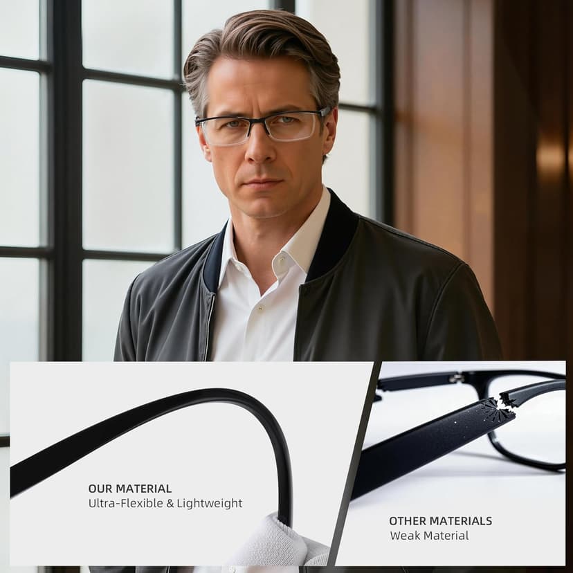 Reading Glasses Men Blue Light Blocking Readers Spring Hinge Computer Anti Eyestrain Eyeglasses