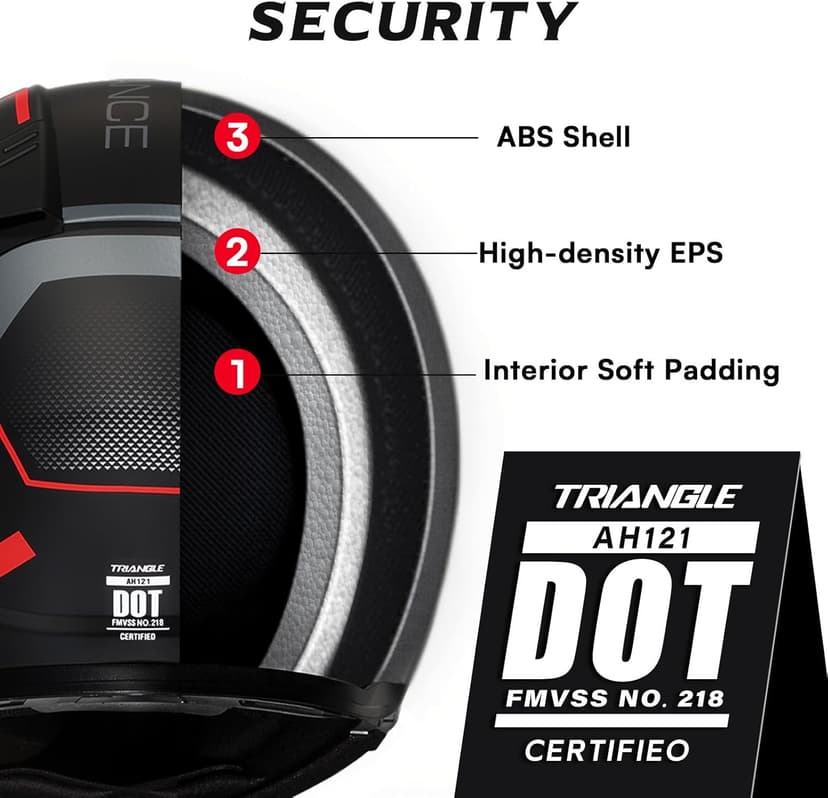 TRIANGLE Modular Motorcycle Helmets for Men Flip Up Full Face Helmet Dual Visor with Internal Sunshield DOT Approved