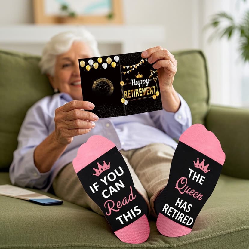 Juesly Retirement Gifts for Women, Funny Socks Retirement Gifts for Woman Box Ready for Present B0F128HDDQ