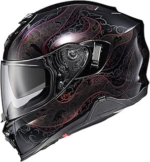 ScorpionEXO T520 Full Face Touring Motorcycle Helmet with Bluetooth Ready Speaker Pockets DOT ECE Approved Nama-Shimi (Black/Chameleon - Medium)