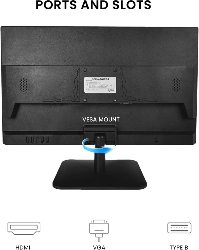 SKitphrati 21.5 Inch Touchscreen Monitor FHD 1920x1080p IPS Screen, VESA Support, 10-Points Computer Touch Screen PC Display with Type-B HDMI VGA Port, 75Hz Desktop Touch Display, Black