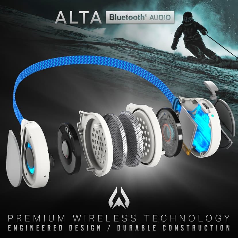 Wildhorn Alta Wireless Bluetooth, Drop-in Headphones - HD Speakers Compatible Any Audio Ready Ski/Snowboard Helmet Headphones. Glove Friendly Controls, Microphone for Hands-Free Calls