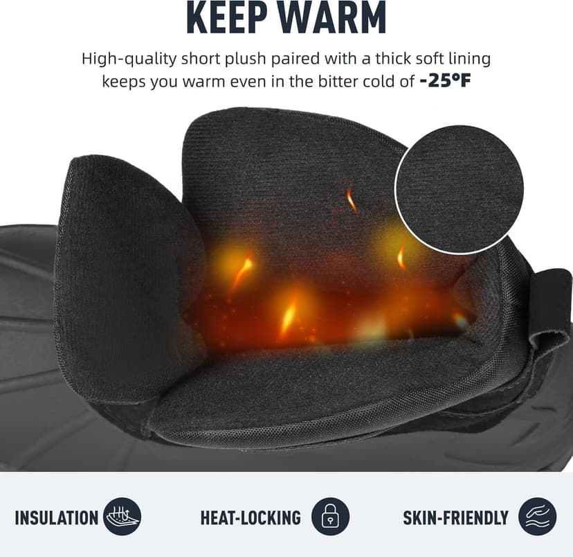 Furuian Insulated Winter Snow Steel Toe Work Boots for Men Waterproof Non Slip Duck Boots for Men Warm Safety Industrial Work Shoes