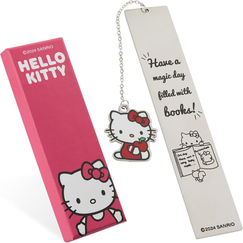 Hello Kitty Metal Bookmark with Hanging Charm Page Marker for Girls Teens Readers Book Accessories for Office Supplies and Book Lovers Gifts for Women