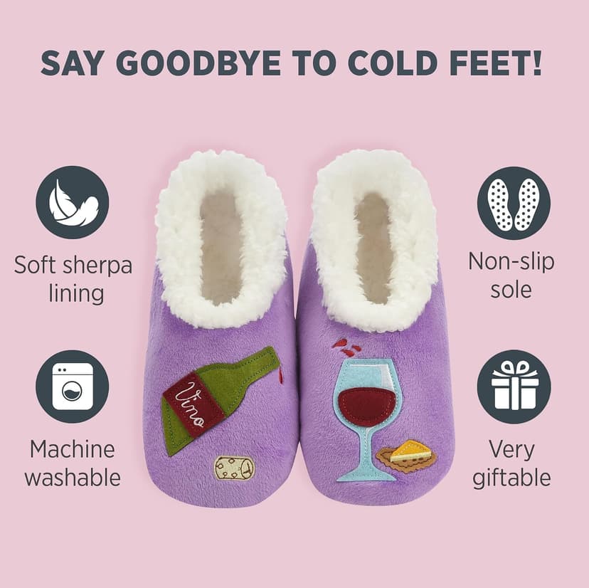 Snoozies Wine Slipper Socks for Women B08HCLL1LT