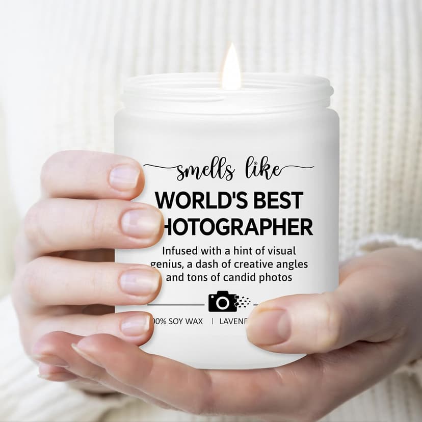 Photographer Gifts - Photography Gifts for Women, Wedding Photographer Candle - Lavender Scented Candles