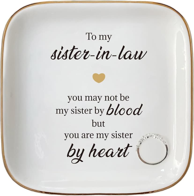 Scwhousi Ring Dish Jewelry Tray for Friend Mom Sister Maid of Honor,Birthday Mother's Day Christmas Gifts