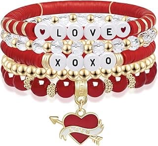 Valentines Gifts For Her - Love Heart Bracelets for Girlfriend, Lover, Best Friends, Wife, Women