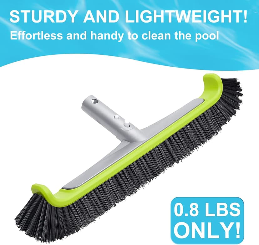 Sepetrel 17.5" Pool Brush Head for Cleaning Walls,Heavy Duty Inground/Above Ground Swimming Pool Scrub Brushes with Premium Strong Bristle & Reinforced Aluminium Back