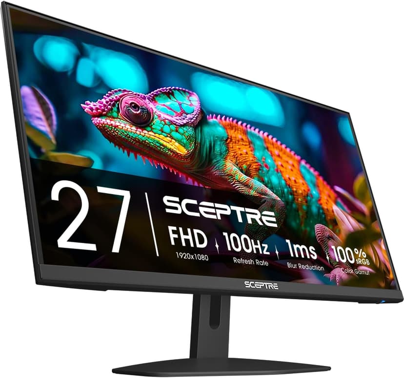 New! Sceptre 27-inch Gaming Monitor 100Hz 1ms DisplayPort HDMI x2 100% sRGB AMD FreeSync Build-in Speakers, Eye Care Frameless Machine Black 2025 (E275W-FW100T Series)
