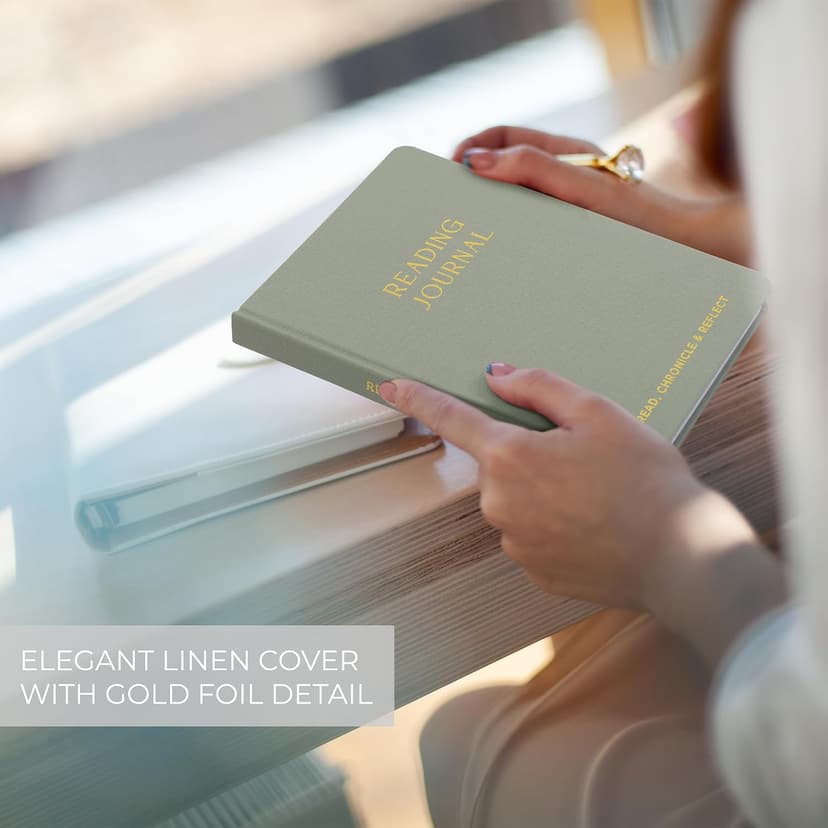 Makes a Great Gift for Readers - Reading Log & Review Pages for Keeping Notes on Your Favorite Books ZICOTO Beautiful Reading Journal for Book Lovers - Linen Hard Cover Tracker B0D9KNQV32