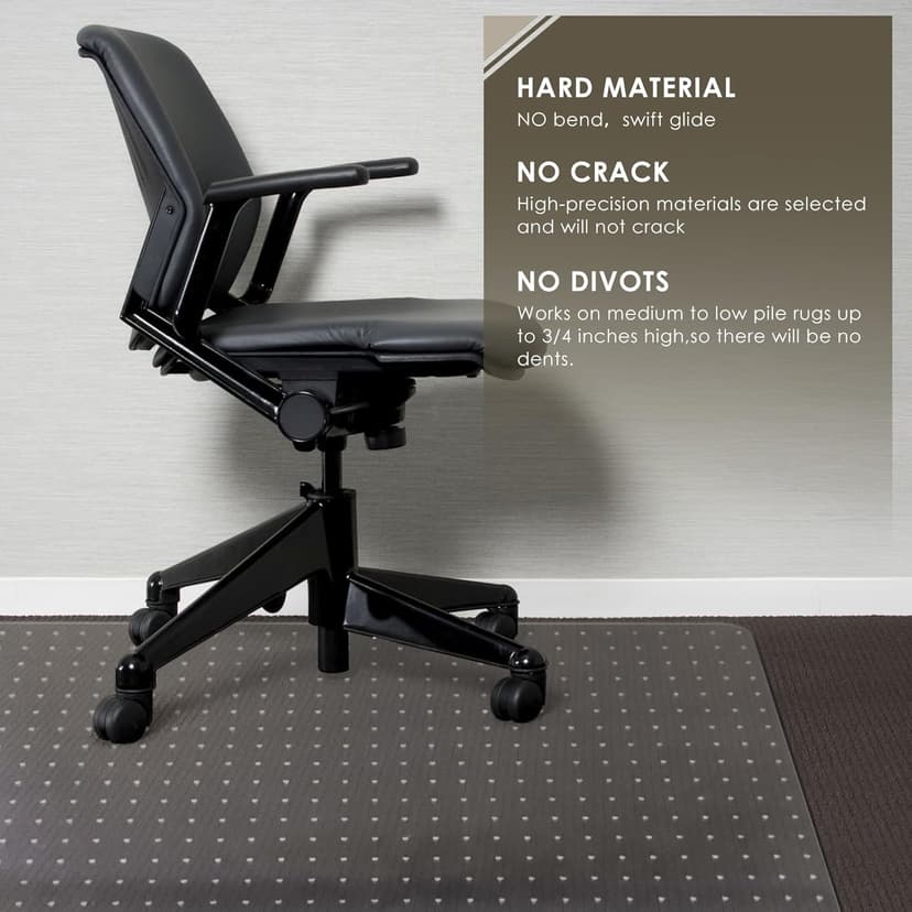 Azadx Heavy Duty Office Chair Mat for Carpet 32" x 48" Hard Material Chair Mat for Carpeted Floor Slip Resistant Carpet Protector for Home Office Easy Glide Desk Floor Mat for Office Chair on Carpets