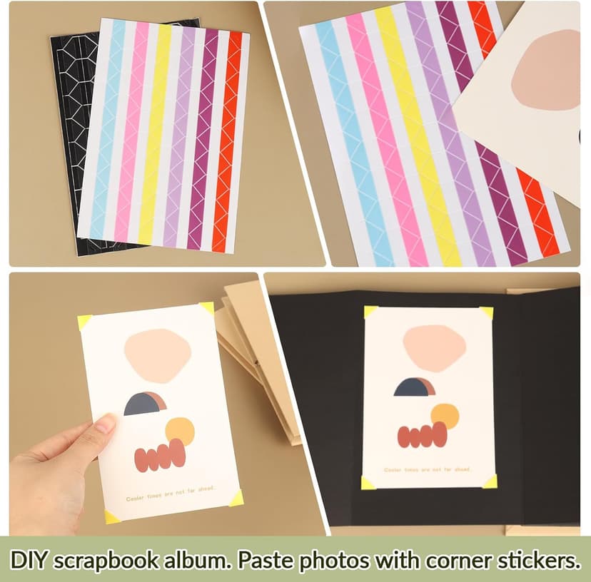 Stretchable Photo Album Folding Scrapbook Album 6x8.3 inches Small Blank Photo Book DIY Scrapbook Kraft Paper Students Memory Book for Graduation Anniversary Birthday Party Decorations Black B0FQBG9KRL