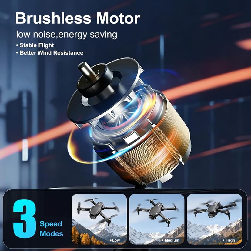 4K Drones with Camera for Adults,Foldable Drone for Beginners with 3 Batteries 36-Min Flight Time,HD FPV Transmission Drone,Mini RC Quadcopter with Gesture Selfie,One Key Start,Altitude Hold,3D Flips,3 Speed Modes Easier to use,Black