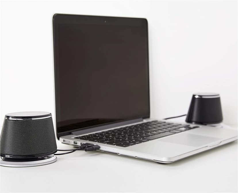 Amazon Basics Stereo 2.0 Speakers for PC or Laptop with Volume Control, 3.5mm Aux Input, USB-Powered, 1 Pair, Black