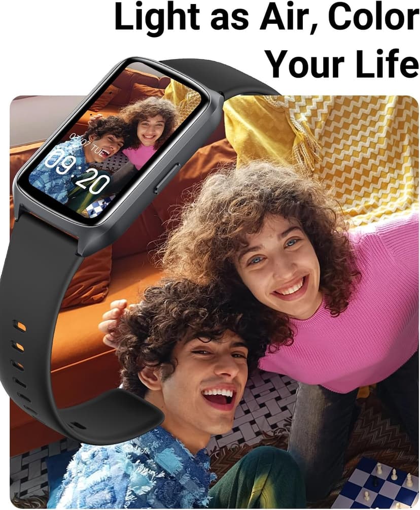 Amzhero Health Fitness Tracker with 24/7 Heart Rate, Blood Oxygen, Blood Pressure, Sleep Tracker, 5ATM Waterproof Activity Trackers with Step Tracker, Pedometer (S & L Bands Included)