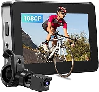 Bike Camera Rechargeable Battery 360° Rotation - Color Night Vision 3 Mins Easy Installation Wide View Handlebar 4.3'' HD 1080P Monitor Bicycle Rear View Camera for Mountain Ebike Wankskey