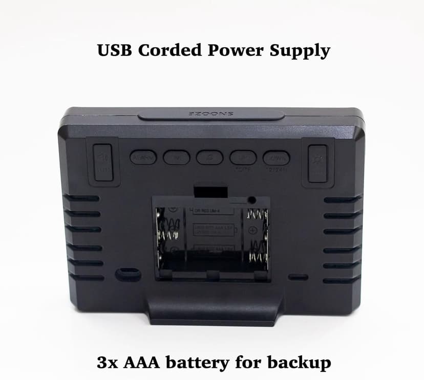 WQV Digital Alarm Clock, 5.5" Large LED Alarm Clock for Bedrooms, Table Desk Clock, with Calendar Date Day Temperature Snooze, Adjustable Alarm Volume & Brightness, Gift for Students Elderly