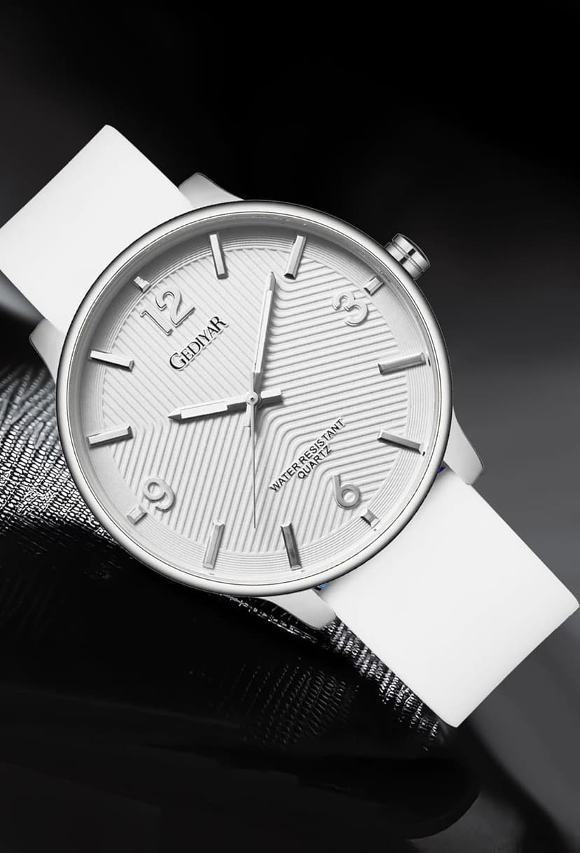 GEDIYAR Men's Fashion Minimalist Wrist Watch Waterproof Watches Simple Ultra Thin Analog Quartz Silicone Watch for Men