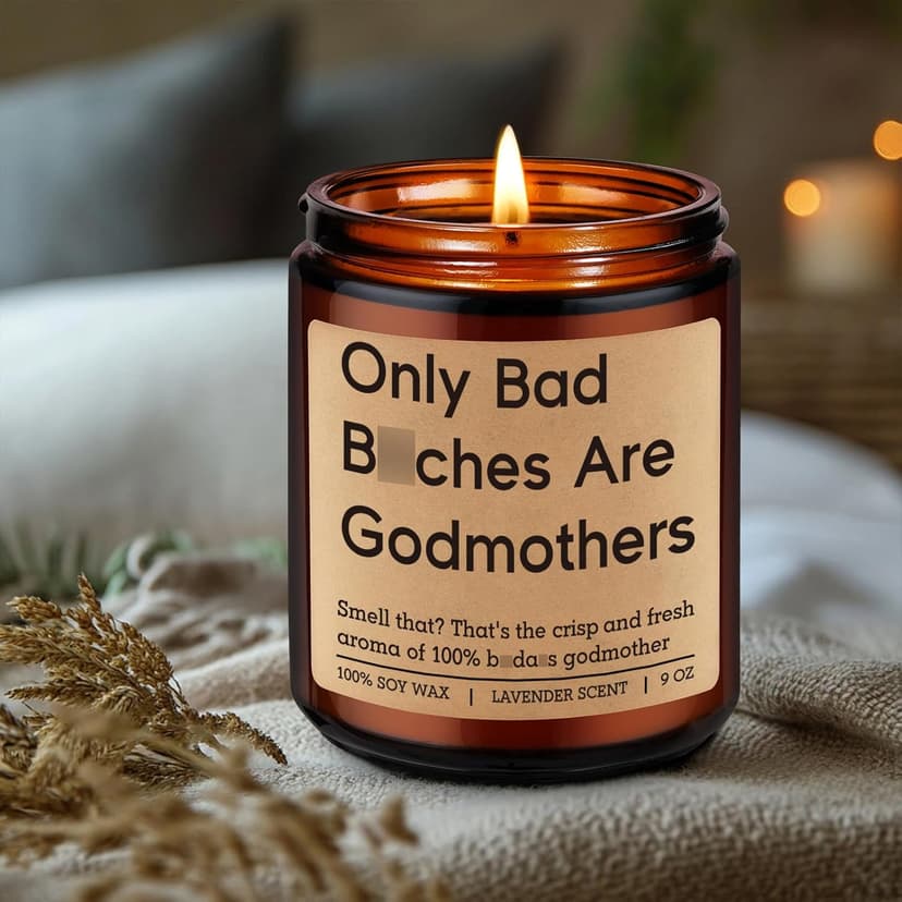 Fairy's Gift Candles, Godmother Gifts, God Mother Proposal Gifts for Women Best Friends, Godparent Day Christmas Godmother Proposal, Godmom Presents, Funny God Mom Presents for Her Bestie Sister Aunt