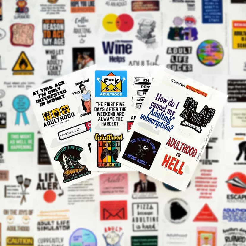 100Pcs Funny Adulting Stickers, Adulting is Hard Stickers, Funny Decals for Adults, Adult Reward Decals, Gifts for Women & Men B0C1S6BL2N